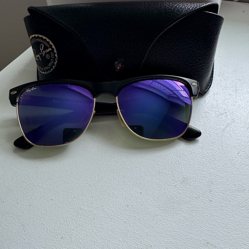 Ray-Ban Black and Purple Wayfarer Sunglasses